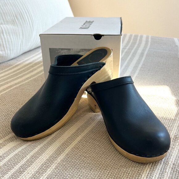 No.6 Black Old School Clog in Mid Heel - Size 41 - Picture 1 of 11